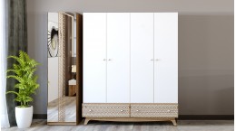 Casamia paltar dolabı 4 qapılı 